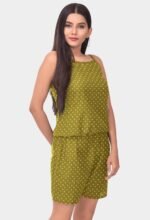 Stylish Cotton Printed  Noodle Strap Top With Short Night Suits - Image 2