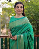 Pure Handloom Silk Pista Green Bandhej Patola Sarees