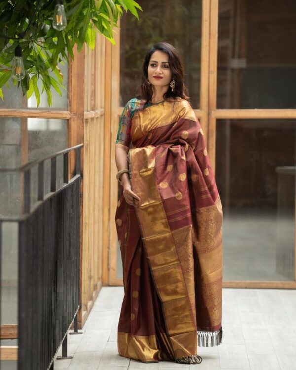 BANARASI SILK MAROON 1