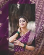 A Masterpiece of Tradition and Elegance Discover the Finest Banarasi Soft Lichi Silk Sarees by My Handicraft India - Image 4
