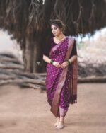A Masterpiece of Tradition and Elegance Discover the Finest Banarasi Soft Lichi Silk Sarees by My Handicraft India - Image 3