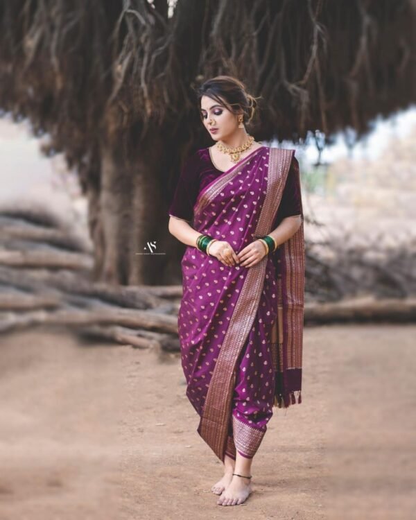 A Masterpiece of Tradition and Elegance Discover the Finest Banarasi Soft Lichi Silk Sarees by My Handicraft India - Image 3