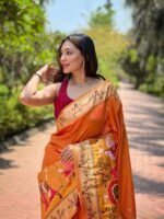 Exquisite Paithani Silk Saree with Floral Zari Weaving – Available in 9 Colors | My Handicraft India - Image 2