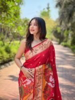 Exquisite Paithani Silk Saree with Floral Zari Weaving – Available in 9 Colors | My Handicraft India - Image 7