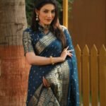 Premium Teal Bandhej Kanjivaram Silk Sarees