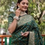 Pure Handloom Silk Green Bandhej Patola Sarees