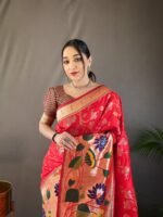 Exquisite Paithani Silk Saree with Floral Zari Weaving – Available in 5 Colors | My Handicraft India - Image 2