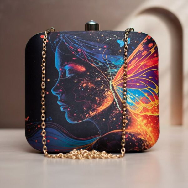 Art Printed Square Clutch Bags