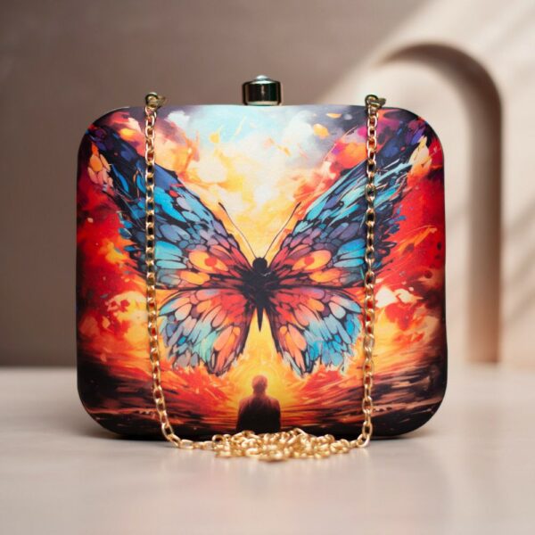 Art Printed Square Clutch Bags