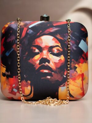 Art Printed Square Clutch Bags