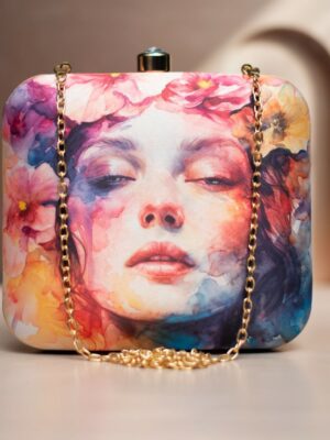 Art Printed Square Clutch Bags