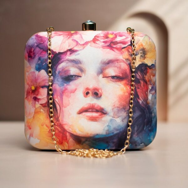 Art Printed Square Clutch Bags