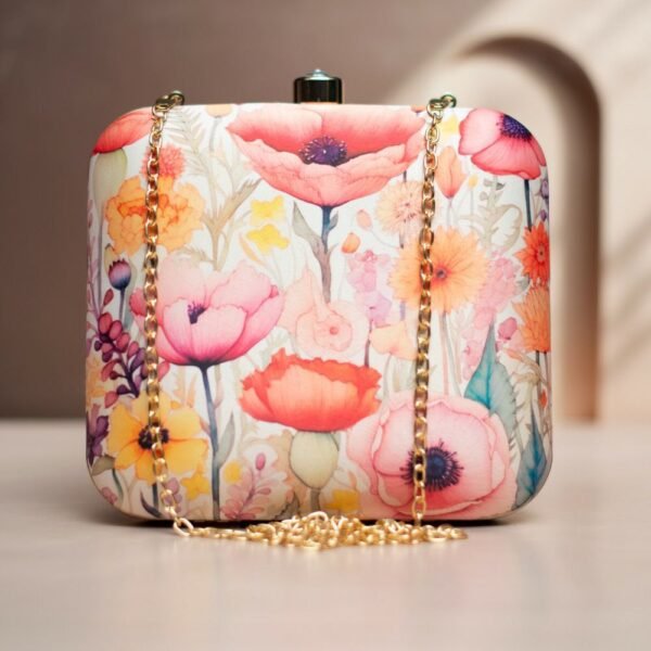 Art Printed Square Clutch Bags