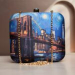 Art Printed Square Clutch Bags