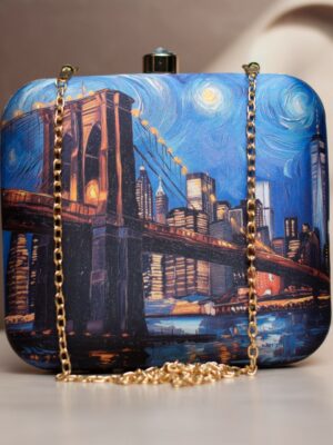 Art Printed Square Clutch Bags