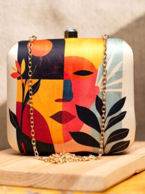 Art Printed Square Clutch Bags