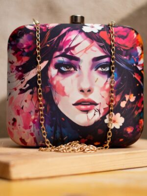 Art Printed Square Clutch Bags