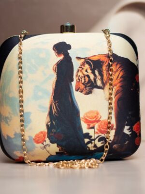 Art Printed Square Clutch Bags