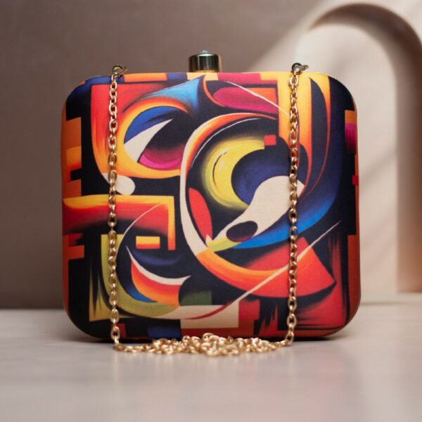 Art Printed Square Clutch Bags