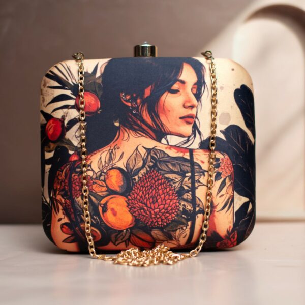 Art Printed Square Clutch Bags