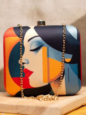 Art Printed Square Clutch Bags