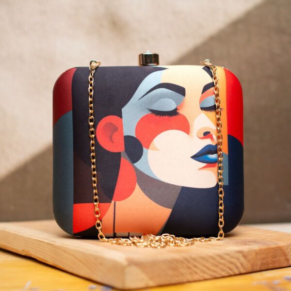 Art Printed Square Clutch Bags