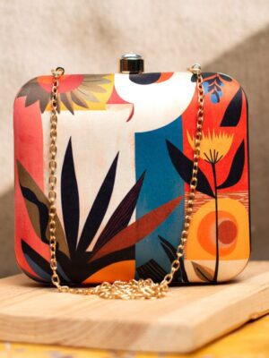 Art Printed Square Clutch Bags