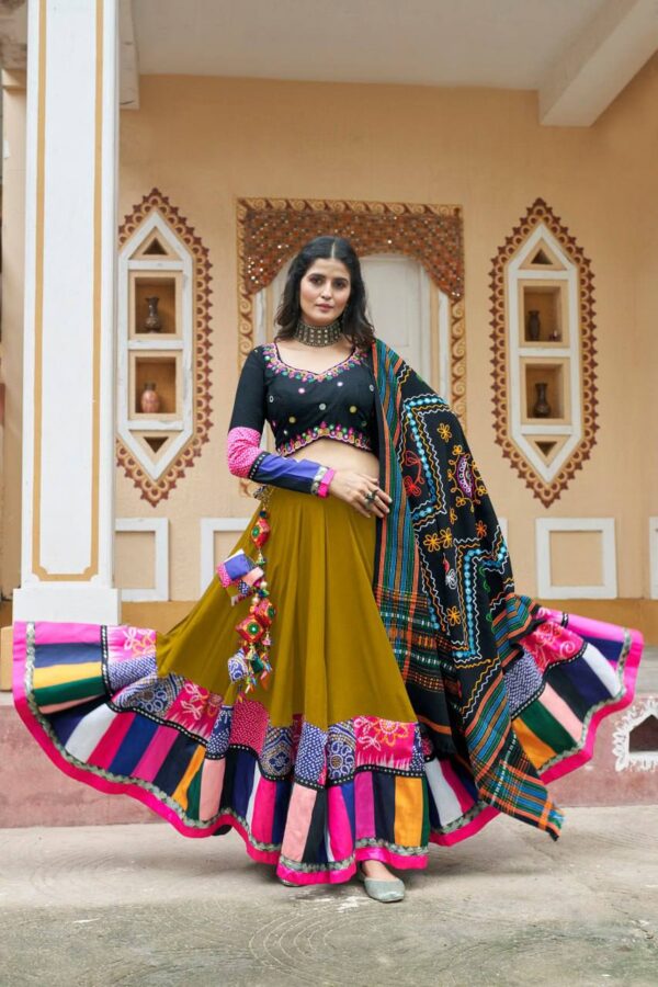 Elegant Mehndi Green Lehenga Choli