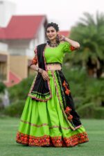 Green-Black Gamthi Work Chaniya Choli