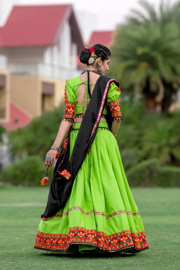 Green-Black Gamthi Work Chaniya Choli