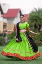 Green-Black Gamthi Work Chaniya Choli