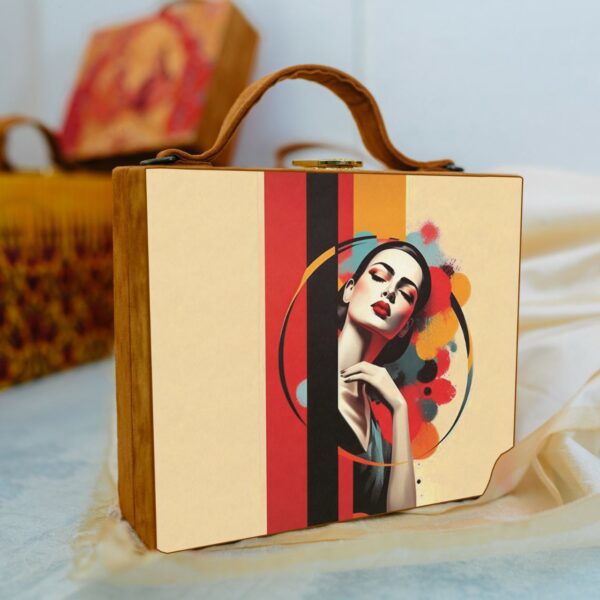 Printed Suitcase Style Clutch