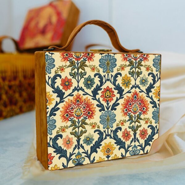 Printed Suitcase Style Clutch