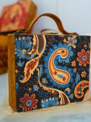 Printed Suitcase Style Clutch