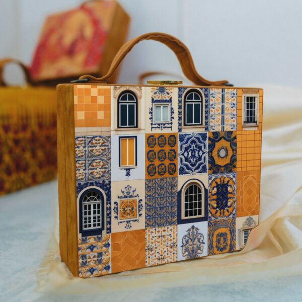 Printed Suitcase Style Clutch