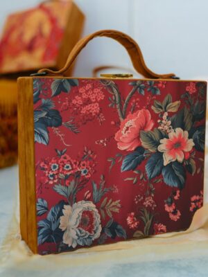 Printed Suitcase Style Clutch