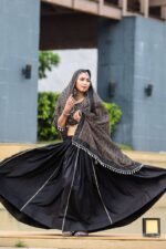 Stunning Black Cotton Chaniya Choli