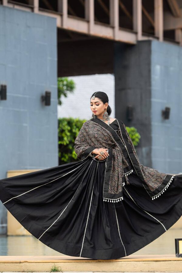 Stunning Black Cotton Chaniya Choli