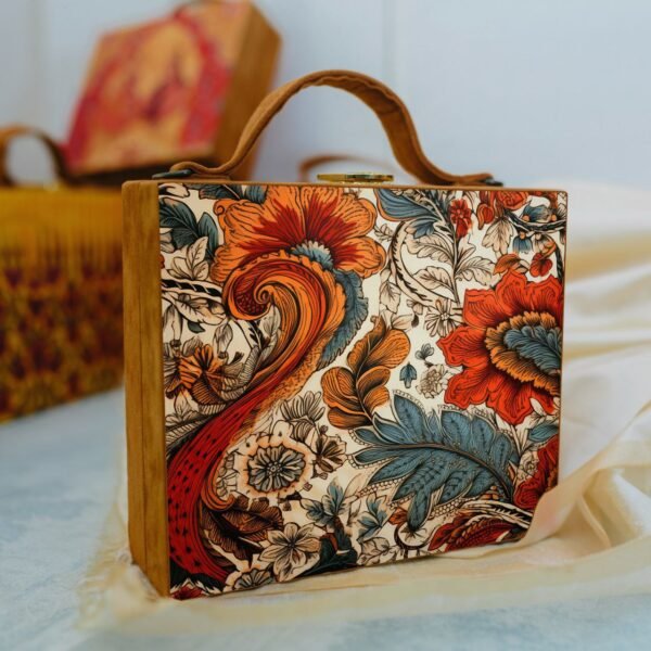 Printed Suitcase Style Clutch