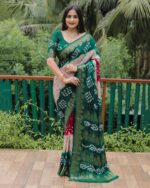 Bandhej Badhni Print Silk Sarees