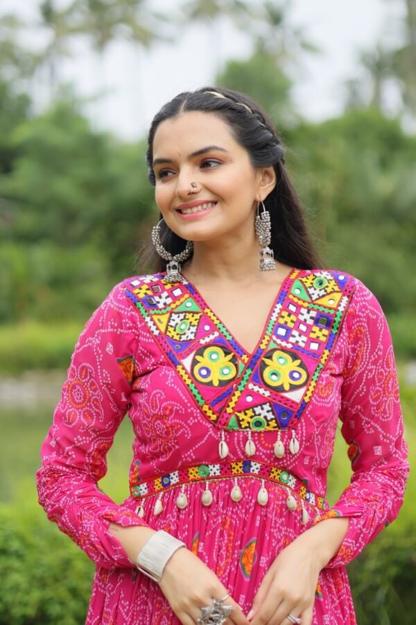 Bandhani Print Gown