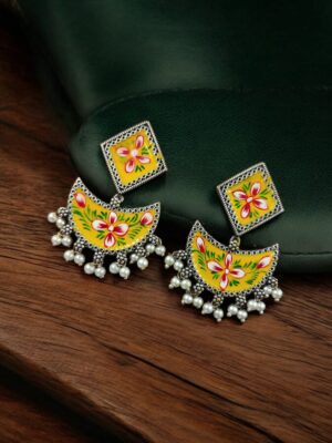 Hand-Painted Chandbali Earrings