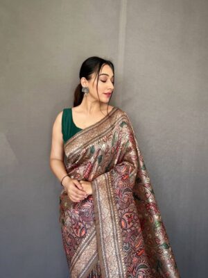 Kalamkari Printed Soft Silk Saree