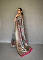 Kalamkari Printed Soft Silk Saree