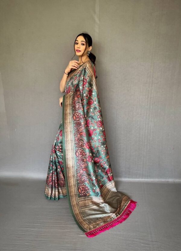 Kalamkari Printed Soft Silk Saree