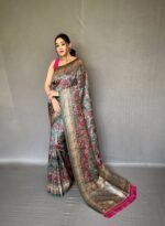 Kalamkari Printed Soft Silk Saree