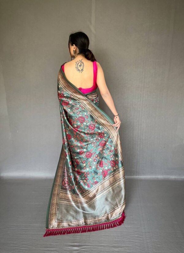 Kalamkari Printed Soft Silk Saree