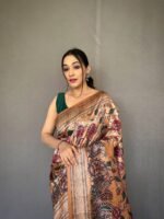 Kalamkari Printed Soft Silk Saree
