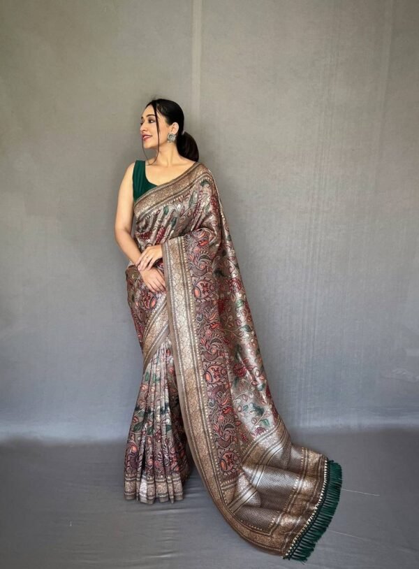 Kalamkari Printed Soft Silk Saree