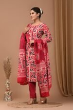 Exclusive Designer Pure Hand Block Printed Women’s Kurta-Kurti Set - 3-Piece Stitched Suits | My HandiCraft India - Image 4